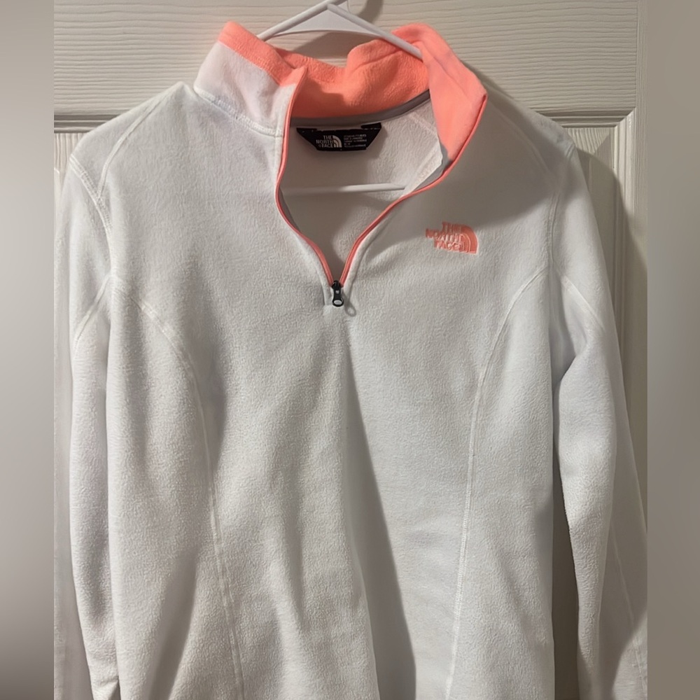 North Face white fleece pullover